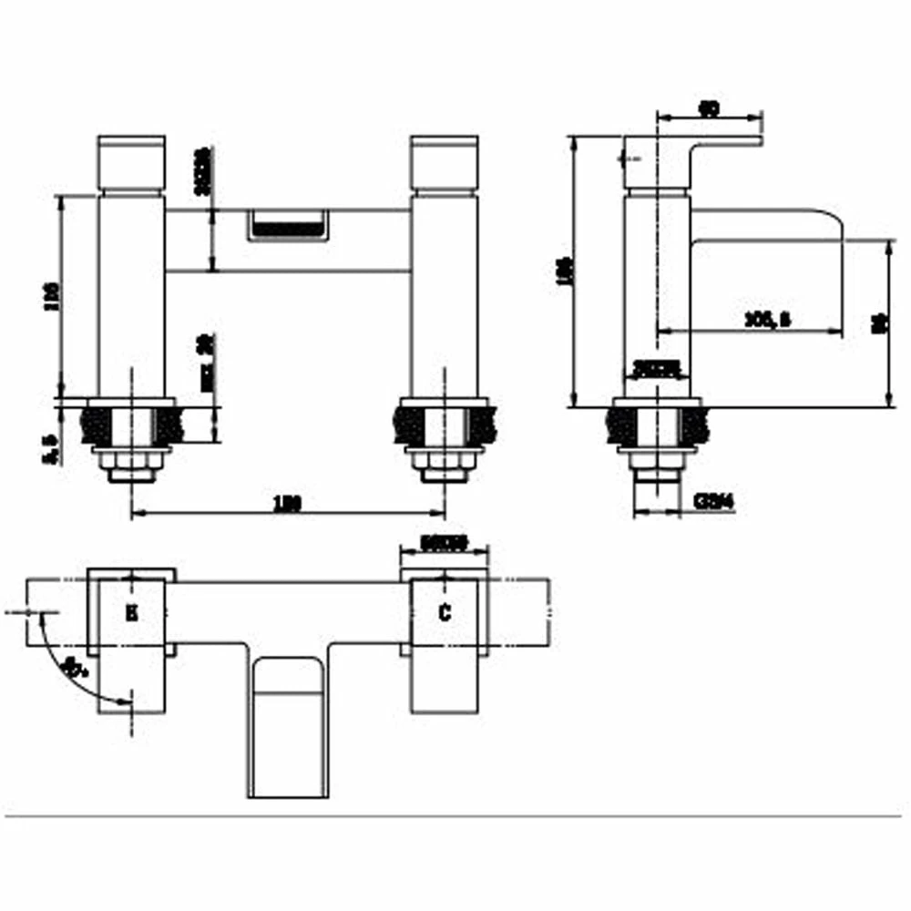 Astini Cardiff Chrome Bathroom Bath Filler Tap TIS5003 4 Astini Cardiff Chrome Bathroom Bath Filler Tap TIS5003 - Image 2
