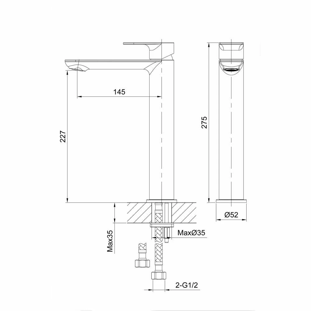 Astini Coati Tall Chrome Mono Bathroom Basin Tap 4 Astini Coati Tall Chrome Mono Bathroom Basin Tap - Image 2