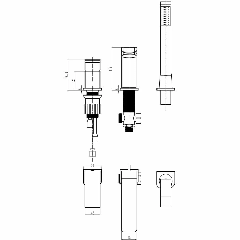 Astini Crane Chrome Bathroom Basin & 3 Hole Bath Shower Mixer Tap Pack Set 7 Astini Crane Chrome Bathroom Basin & 3 Hole Bath Shower Mixer Tap Pack Set - Image 5