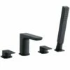 Astini Crane Matt Black 4 Hole Bathroom Bath Shower Tap