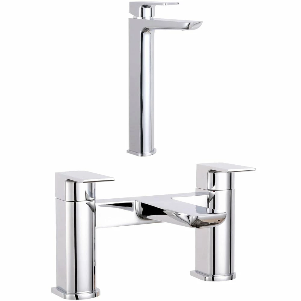 Astini Crane Tall Chrome Bathroom Basin & Bath Mixer Tap Pack Set 3 Astini Crane Tall Chrome Bathroom Basin & Bath Mixer Tap Pack Set
