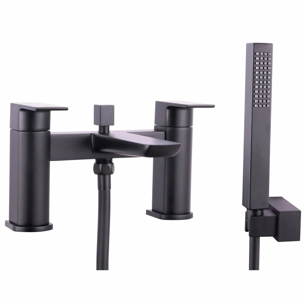 Astini Crane Tall Matt Black Bathroom Basin & Bath Shower Mixer Tap Pack Set 5 Astini Crane Tall Matt Black Bathroom Basin & Bath Shower Mixer Tap Pack Set - Image 3