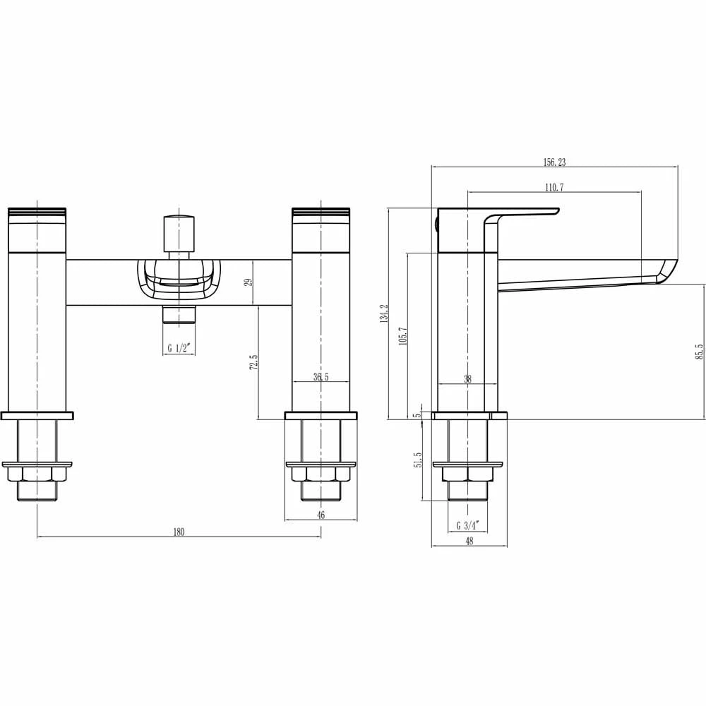 Astini Crane Tall Matt Black Bathroom Basin & Bath Shower Mixer Tap Pack Set 7 Astini Crane Tall Matt Black Bathroom Basin & Bath Shower Mixer Tap Pack Set - Image 5
