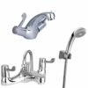Astini Easy Lever Chrome Bathroom Basin Mixer & Bath Shower Mixer Tap Pack Set -TAPS UK Sales astini easy lever chrome bathroom basin mixer bath shower mixer tap pack set p52419 237743 image