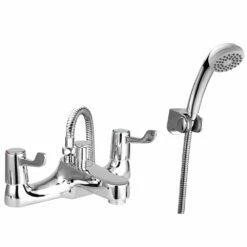 Astini Easy Lever Chrome Bathroom Basin Mixer & Bath Shower Mixer Tap Pack Set -TAPS UK Sales astini easy lever chrome bathroom basin mixer bath shower mixer tap pack set p52419 237745 image