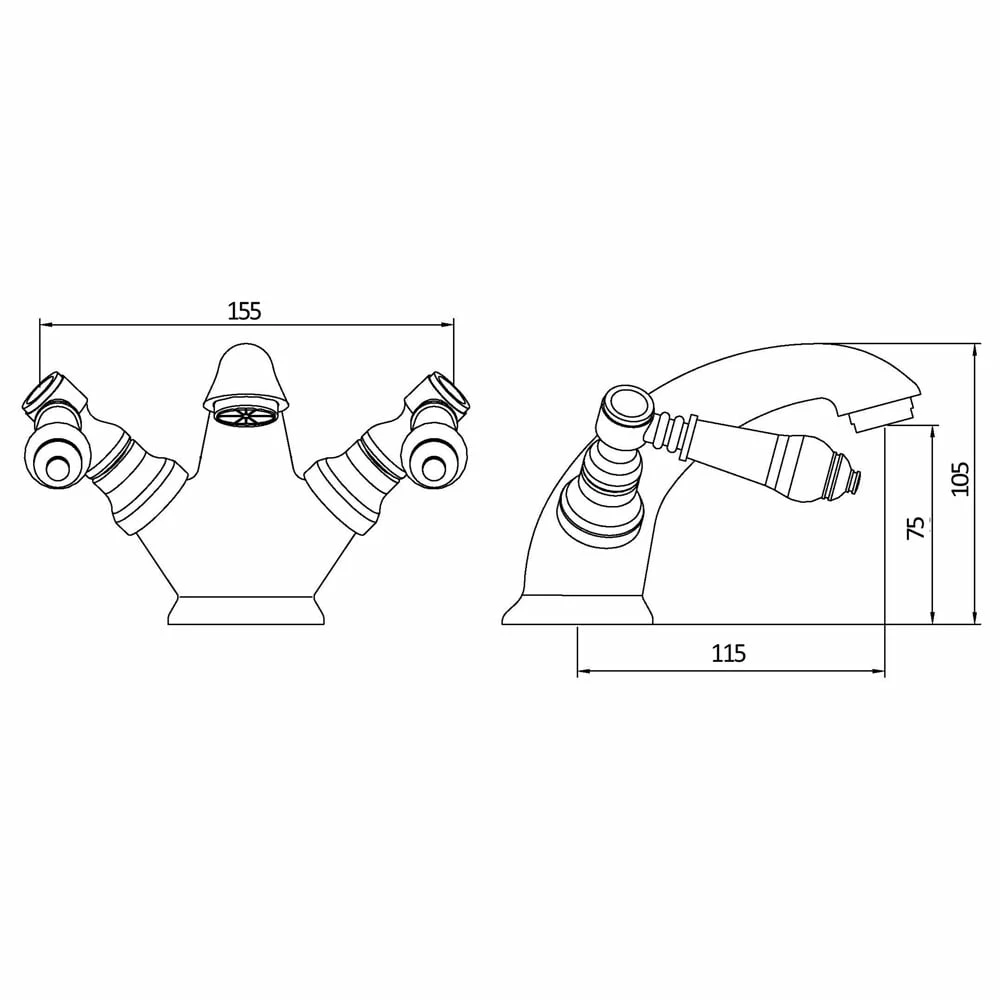 Astini Hampshire Chrome Bathroom Basin Mixer Tap & Slotted Waste 4 Astini Hampshire Chrome Bathroom Basin Mixer Tap & Slotted Waste - Image 2