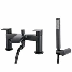 Astini Lenok Mini Matt Black Bathroom Basin & Bath Shower Mixer Tap Pack Set -TAPS UK Sales astini lenok mini matt black bathroom basin bath shower mixer tap pack set p52497 238132 image