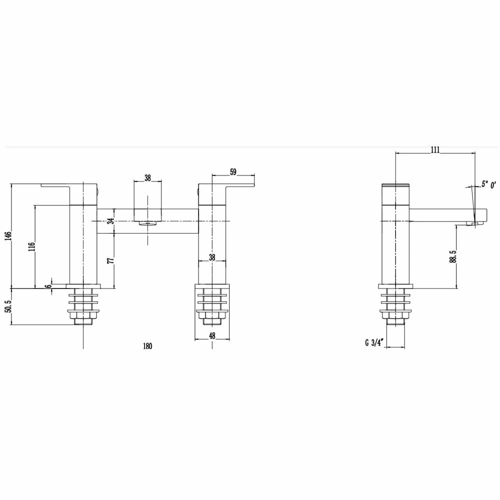 Astini Opah Tall Chrome Bathroom Basin & Bath Mixer Tap Pack Set 7 Astini Opah Tall Chrome Bathroom Basin & Bath Mixer Tap Pack Set - Image 5