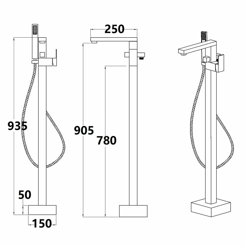 Astini Opah Tall Chrome Bathroom Basin & Freestanding Bath Shower Mixer Tap Pack Set 7 Astini Opah Tall Chrome Bathroom Basin & Freestanding Bath Shower Mixer Tap Pack Set - Image 5