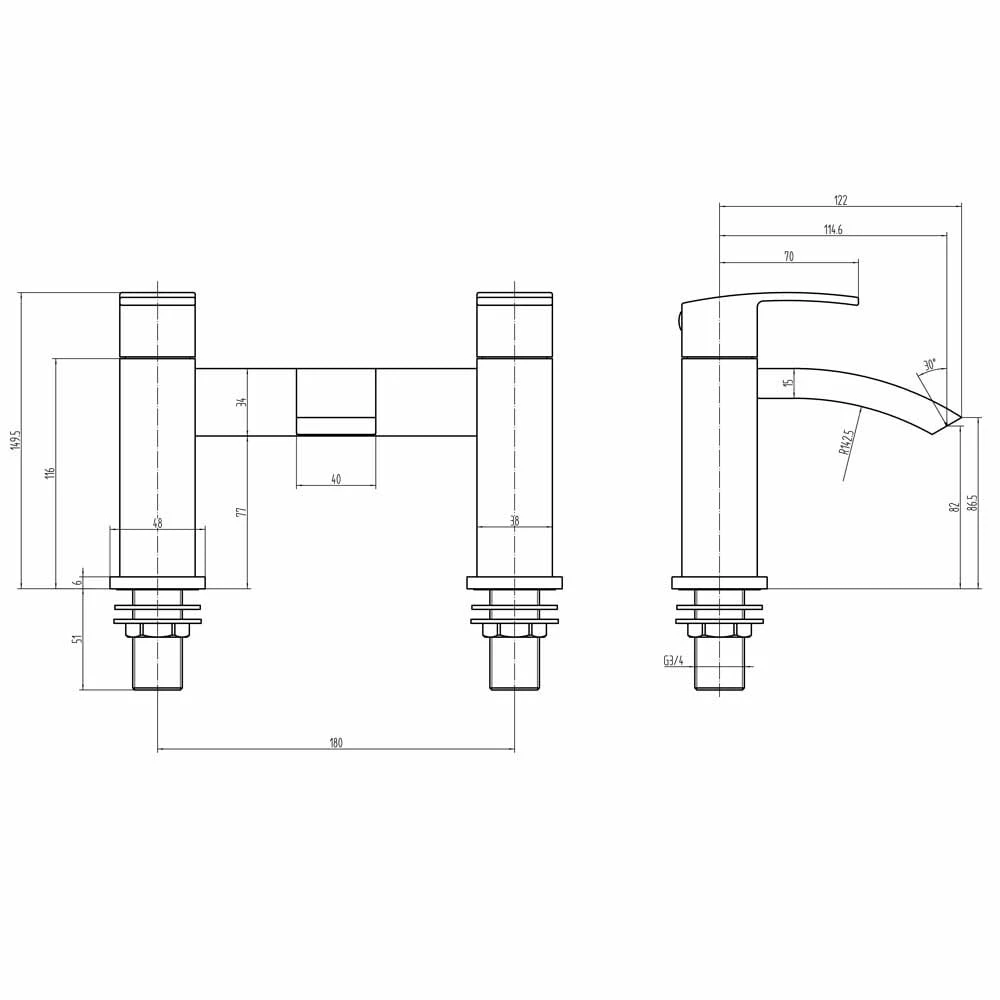 Astini Puffin Matt Black Bathroom Bath Mixer Tap 4 Astini Puffin Matt Black Bathroom Bath Mixer Tap - Image 2