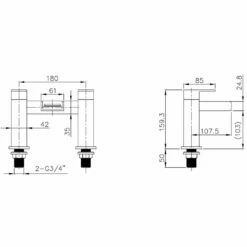 Astini Square Waterfall Chrome Bathroom Basin & Bath Mixer Tap Pack Set -TAPS UK Sales astini square waterfall chrome bathroom basin bath mixer tap pack set p52658 238928 image