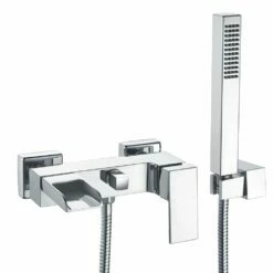 Astini Straight Waterfall Chrome Wall Mounted Bath Shower Mixer Tap