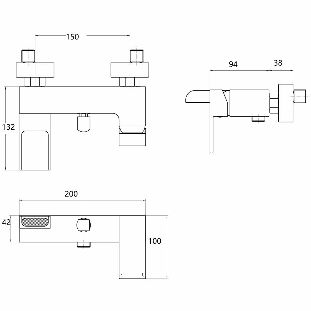 Astini Straight Waterfall Chrome Wall Mounted Bath Shower Mixer Tap 4 Astini Straight Waterfall Chrome Wall Mounted Bath Shower Mixer Tap - Image 2