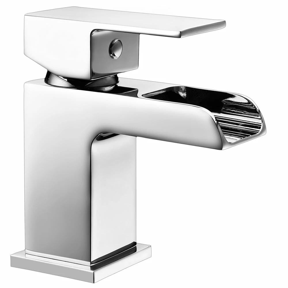 Astini Straight Waterfall Mini Chrome Bathroom Basin & Bath Mixer Tap Pack Set 4 Astini Straight Waterfall Mini Chrome Bathroom Basin & Bath Mixer Tap Pack Set - Image 2