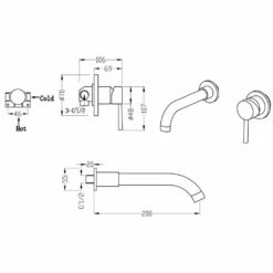 Astini Swift Chrome Wall Mounted Basin & Bath Mixer Tap Pack Set -TAPS UK Sales astini swift chrome wall mounted basin bath mixer tap pack set p52520 238246 image