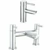 Astini Swift Ecoflow Chrome Bathroom Basin & Bath Mixer Tap Pack Set