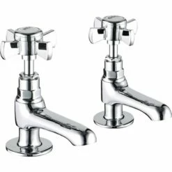 Astini Tenby Cross Traditional Chrome Hot And Cold Bath Taps TIS5011