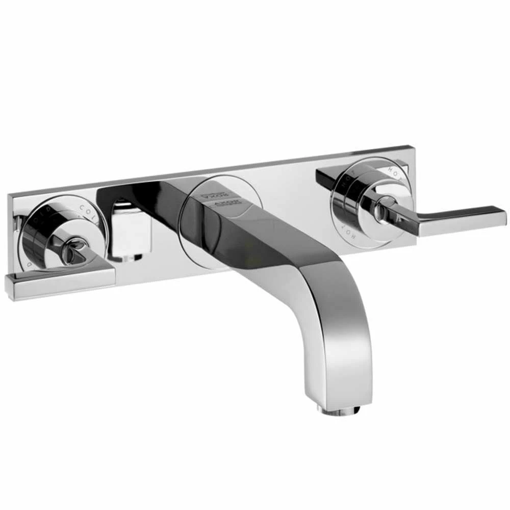 AXOR Citterio Chrome 3 Hole Basin Mixer Tap With Lever Handles & Plate 3 AXOR Citterio Chrome 3 Hole Basin Mixer Tap With Lever Handles & Plate