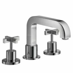 AXOR Citterio Chrome 3 Hole Rim Mounted Bath Mixer Tap With Cross Handles