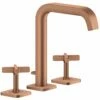 AXOR Citterio E Brushed Redgold Twin Lever Basin Mixer Tap 170 With Pop-Up Waste -TAPS UK Sales axor citterio e brushed redgold twin lever basin mixer tap 170 with pop up waste p38076 185799 image