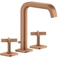 AXOR Citterio E Brushed Redgold Twin Lever Basin Mixer Tap 170 With Pop-Up Waste