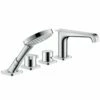 AXOR Citterio E Chrome 4-Hole Tile Mounted Thermostatic Bath Mixer -TAPS UK Sales axor citterio e chrome 4 hole tile mounted thermostatic bath mixer p33946 167980 image