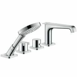 AXOR Citterio E Chrome 4-Hole Tile Mounted Thermostatic Bath Mixer