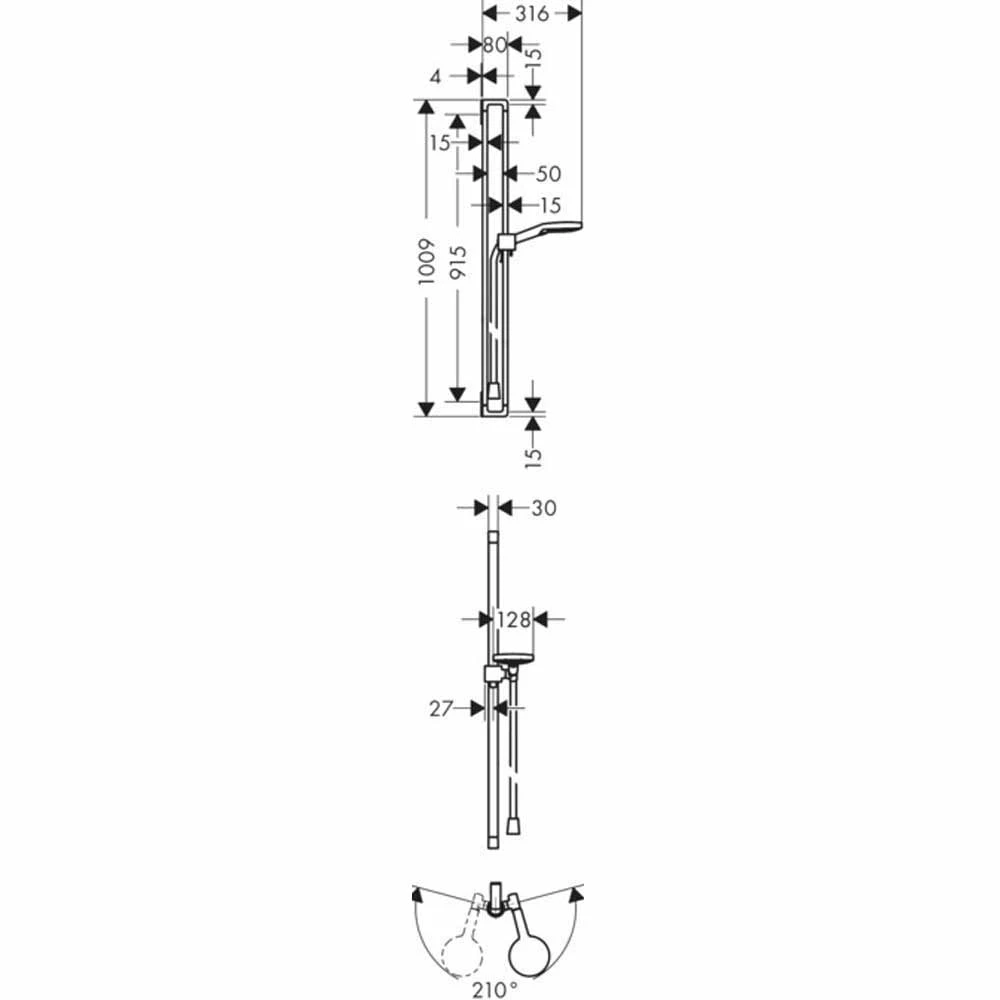 AXOR Citterio E Chrome Shower Set 0.90m With 3Jet Hand Shower 120 7 AXOR Citterio E Chrome Shower Set 0.90m With 3Jet Hand Shower 120 - Image 5