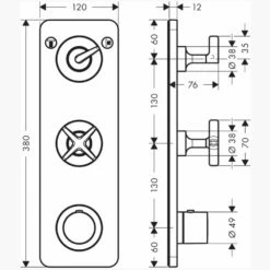AXOR Citterio E Chrome Thermostatic Module 380/120 Shower Valve With Plate -TAPS UK Sales axor citterio e chrome thermostatic module 380 120 shower valve with plate p34411 167069 image