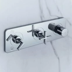 AXOR Citterio E Chrome Thermostatic Module 380/120 Shower Valve With Plate