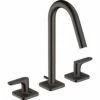 AXOR Citterio M Brushed Black Twin Lever Basin Mixer Tap 160 With Pop-Up Waste -TAPS UK Sales axor citterio m brushed black twin lever basin mixer tap 160 with pop up waste p37611 185257 image