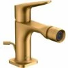 AXOR Citterio M Brushed Gold Single Lever Bidet Mixer Tap With Pop-Up Waste -TAPS UK Sales axor citterio m brushed gold single lever bidet mixer tap with pop up waste p37624 185959 image