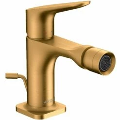AXOR Citterio M Brushed Gold Single Lever Bidet Mixer Tap With Pop-Up Waste
