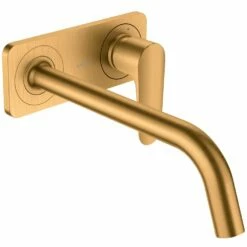 AXOR Citterio M Brushed Gold Single Lever Wall Mounted Basin Mixer Tap