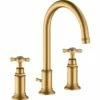 AXOR Montreux Brushed Brass Cross Handles Basin Mixer Tap 180 With Pop-Up Waste -TAPS UK Sales axor montreux brushed brass cross handles basin mixer tap 180 with pop up waste p37641 185227 image