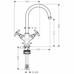 AXOR Montreux Brushed Gold Cross Handles Basin Mixer Tap 210 Without Waste -TAPS UK Sales axor montreux brushed gold cross handles basin mixer tap 210 without waste p37535 185122 image
