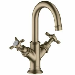 AXOR Montreux Brushed Nickel 2-Handle Basin Mixer Tap 160 With Pop-Up Waste