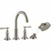 AXOR Montreux Brushed Nickel 4 Hole Rim Mounted Bath Mixer Tap With Lever Handle -TAPS UK Sales axor montreux brushed nickel 4 hole rim mounted bath mixer tap with lever handle p34231 181405 image