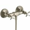 AXOR Montreux Brushed Nickel Exposed Manual Shower Mixer Valve With Cross Handle -TAPS UK Sales axor montreux brushed nickel exposed manual shower mixer valve with cross handle p34239 180867 image