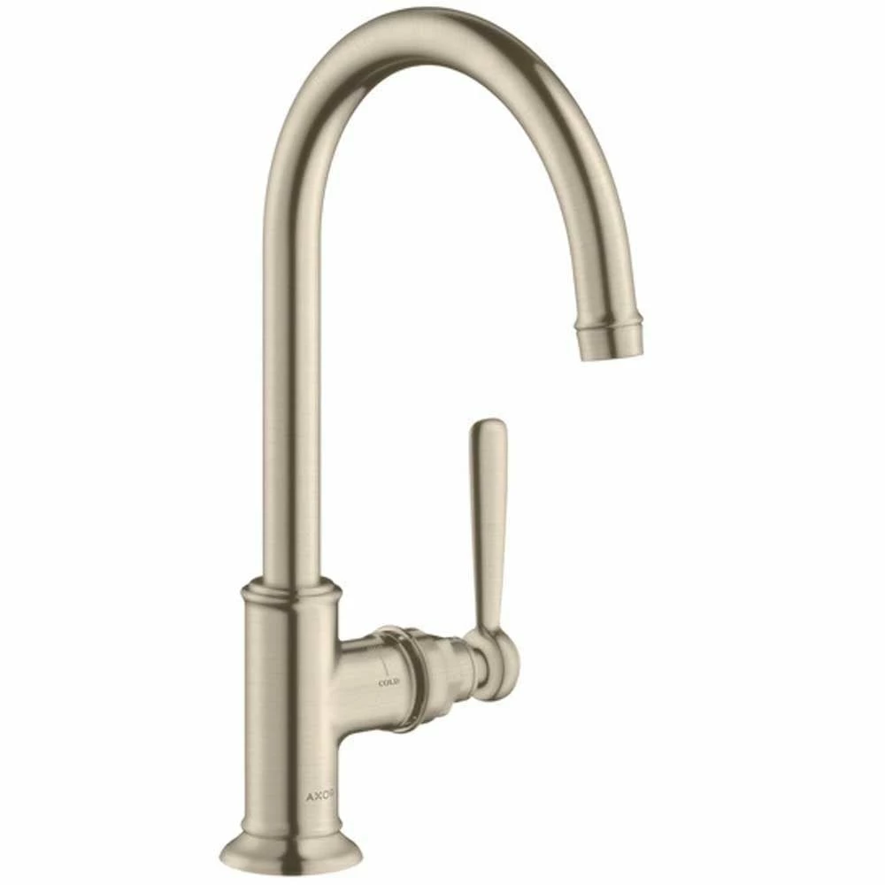 AXOR Montreux Brushed Nickel Single Lever Basin Mixer Tap 210 Without Waste 3 AXOR Montreux Brushed Nickel Single Lever Basin Mixer Tap 210 Without Waste