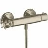 AXOR Montreux Brushed Nickel Thermostatic Shower Mixer Valve With Cross Handle -TAPS UK Sales axor montreux brushed nickel thermostatic shower mixer valve with cross handle p34171 180865 image