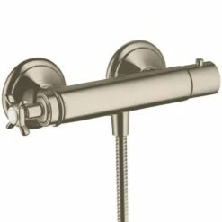 AXOR Montreux Brushed Nickel Thermostatic Shower Mixer Valve With Cross Handle
