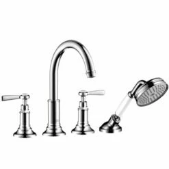 AXOR Montreux Chrome 4 Hole Tile Mounted Bath Mixer Tap With Lever Handles