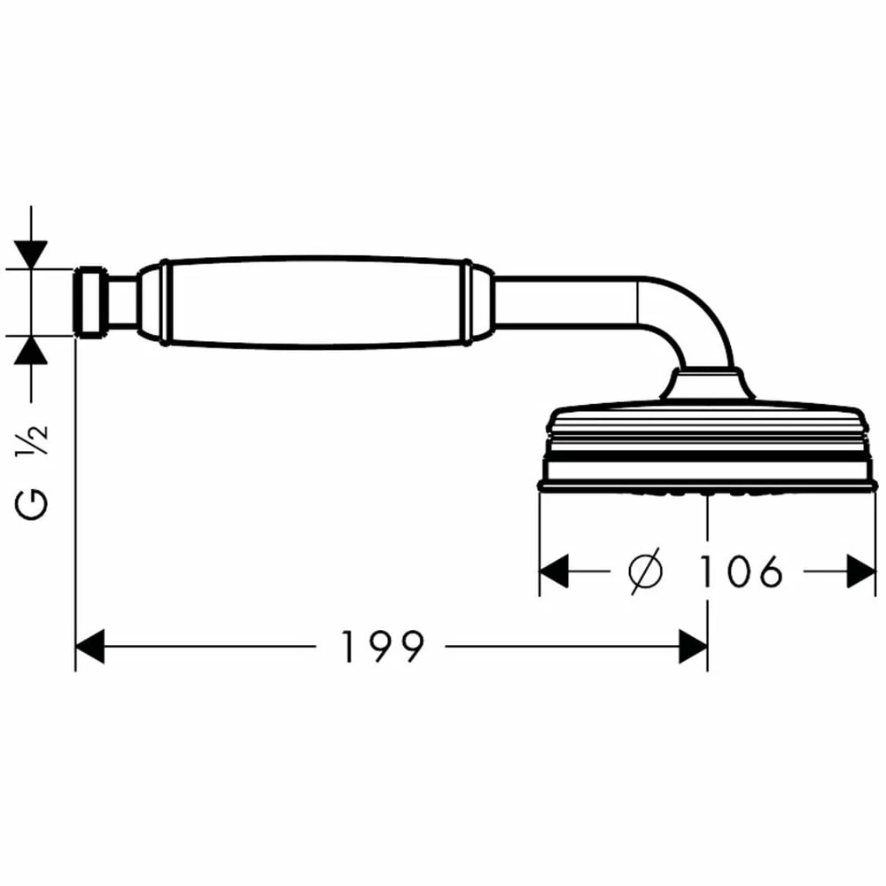AXOR Montreux Polished Black Hand Shower 100mm 1Jet 4 AXOR Montreux Polished Black Hand Shower 100mm 1Jet - Image 2