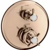 AXOR Montreux Polished Redgold Thermostatic Mixer Valve With Cross Handle & Shut Off Valve -TAPS UK Sales axor montreux polished redgold thermostatic mixer valve with cross handle shut off valve p37775 185550 image