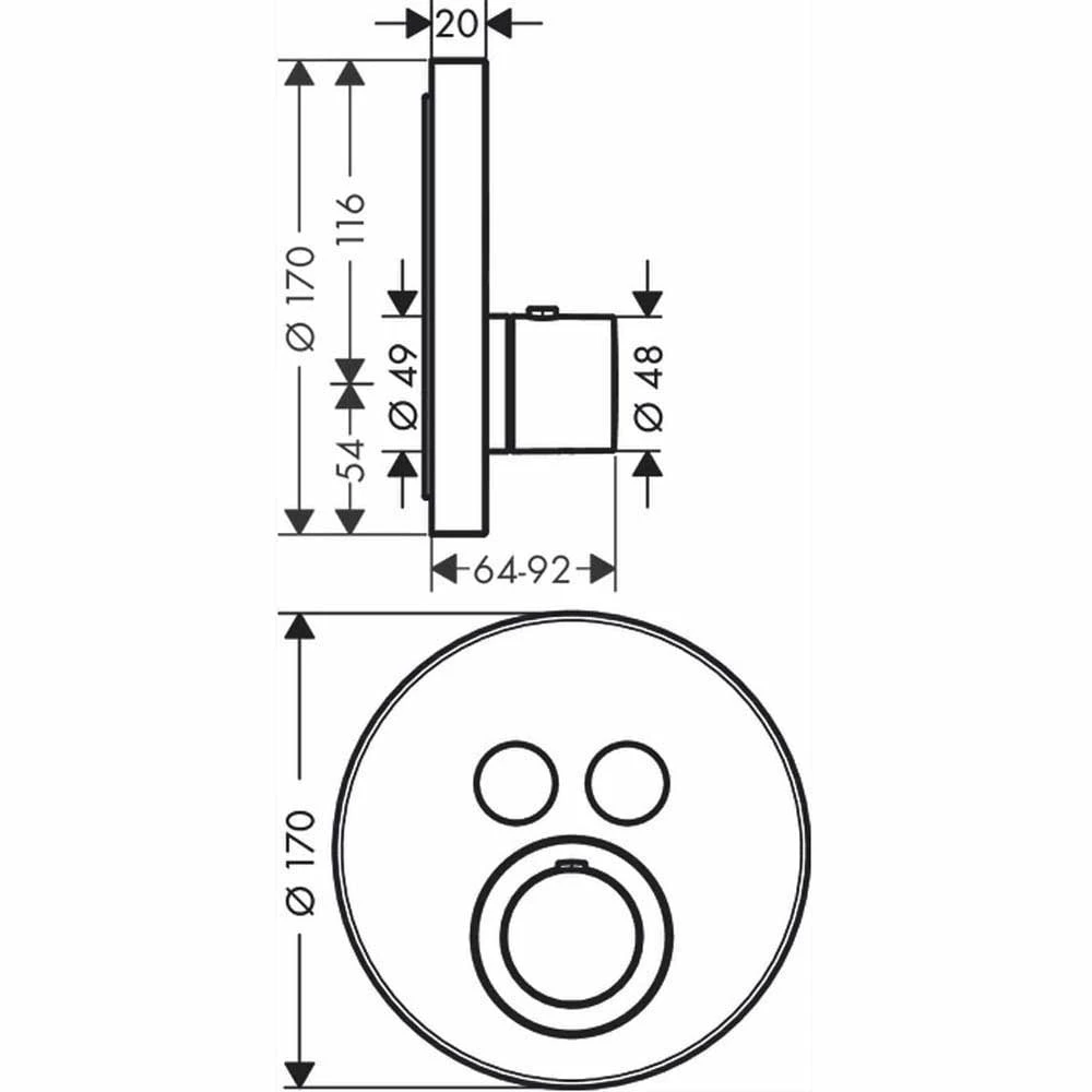 AXOR ShowerSelect Chrome Concealed Thermostatic Mixer Round Valve 7 AXOR ShowerSelect Chrome Concealed Thermostatic Mixer Round Valve - Image 5