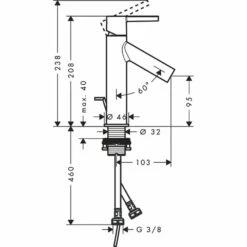 AXOR Starck Chrome Single Lever Basin Mixer Tap 100 With Pop-Up Waste -TAPS UK Sales axor starck chrome single lever basin mixer tap 100 with pop up waste p34068 166203 image