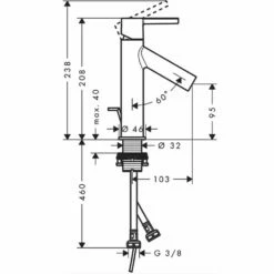 AXOR Starck Chrome Single Lever Basin Mixer Tap With Pop-Up Waste 7 AXOR Starck Chrome Single Lever Basin Mixer Tap With Pop-Up Waste -TAPS UK Sales axor starck chrome single lever basin mixer tap with pop up waste p33795 168706 image