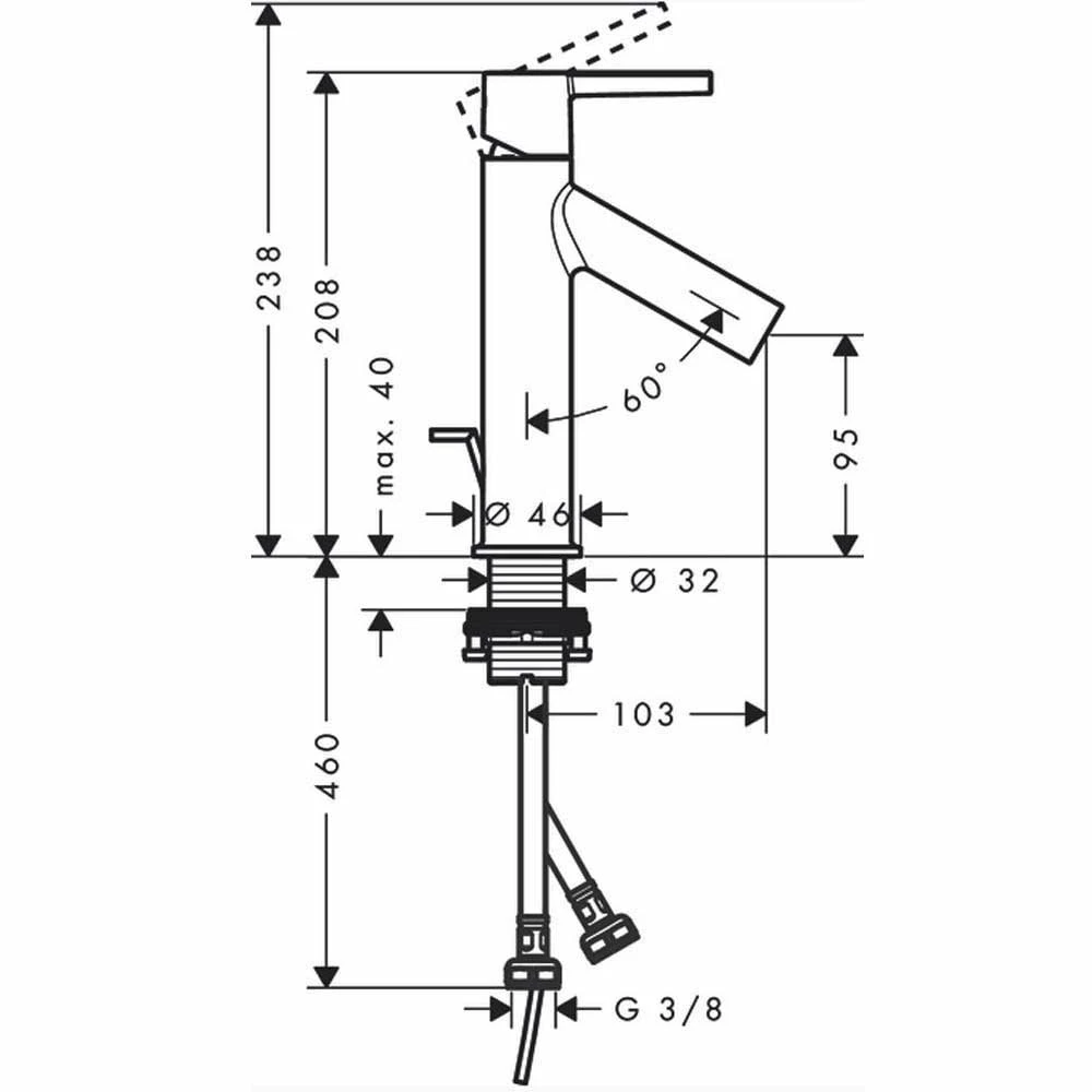 AXOR Starck Chrome Single Lever Basin Mixer Tap With Pop-Up Waste 5 AXOR Starck Chrome Single Lever Basin Mixer Tap With Pop-Up Waste - Image 3