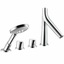AXOR Starck Organic Chrome 4-hole Tile Mounted Thermostatic Bath Mixer Tap